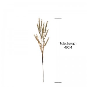 MW89003 Umělá plastová pšeničná větev celková délka 49 cm pro domácí svatební výzdobu