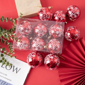 CF99101 Rdeče okrasne plastične božične kroglice v škatli za božično dekoracijo doma