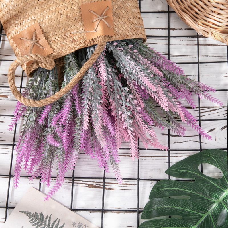 MW53462 ລາຄາຖືກ Handmade ດອກໄມ້ປອມພາດສະຕິກ Lavender Floral ສໍາລັບງານບຸນພັກ Deco