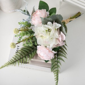 CF01073 ramo de hortensias rosas artificiales, novo deseño, regalo de San Valentín, decoración de bodas para xardín