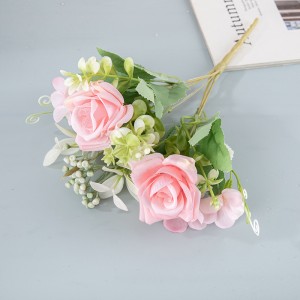 MW95002 Artificial Rose Bunch 7 Colors Available Kabuuang Haba 29.5cm para sa Home Party Wedding Dekorasyon