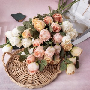 YC1017 Штучні квіти з п’яти головок троянд, висушених спалених гілок троянд для прикраси будинку