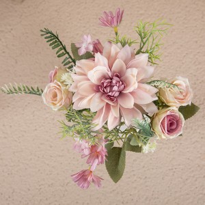 MW66793 Bouquet di dalia di fiori artificiali in seta a basso MOQ economico per centrotavola per matrimoni a casa, decorazioni per la tavola