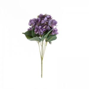 MW52705 Beliebtes Bündel künstlicher Blumen aus Stoff mit 7 gegabelten Hortensien für die Gartenhochzeitsdekoration