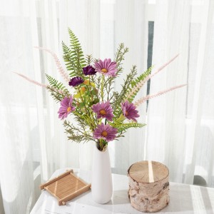 CF01247 Bouquet de fleurs artificielles violet PU tournesol tissu Magnolia Cosmos pour mariage maison hôtel fête jardin