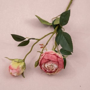 Roses artificielles à longue tige, 2 têtes, en soie, pour bricolage, Bouquet de mariage, centre de Table, décoration de maison, MW52001