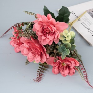 MW95003 New Design Artificial Flower Fabric Dahlia Bouquet Available in 3 Colors for Home Decoration Wedding Decoration