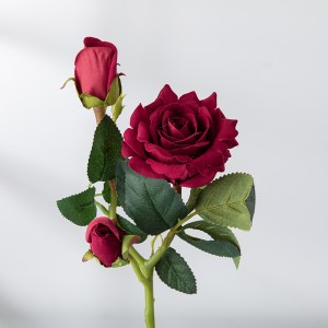 MW03335 مصنوعی پھول ویڈنگ پارٹی کی سجاوٹ لمبا تنا محفوظ گلاب سپرے بڈ کے ساتھ
