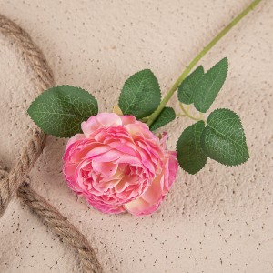 MW51005 टेबल विवाह सजावट कृत्रिम फूल एकल हेड लामो स्टेम गुलाब स्प्रे