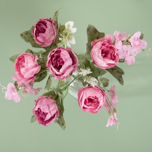 MW55503 Sutera Buatan Pink Peony Bush Hiasan Bunga Sejambak Bunga Perkahwinan