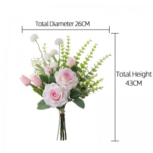 CF01182A Buatan Mawar Tulip Dandelion Bouquet Desain Anyar Dekorasi Kawinan Hadiah Poé Valentine