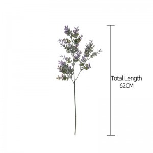 GF15769B Planta Artificial flocado eucalipto nieve rama larga ramas de dólar de plata plantas para decoración de boda en casa