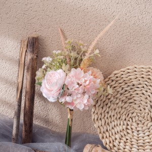 CF01304 Flor artificial rosa hortensia ramo de novia peonía rosa diente de león ramo para decoración de boda de fiesta de jardín