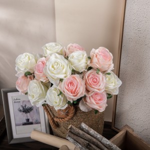 MW41105 Hjem Bryllupsdekorasjon Silkeblomster Real Touch Rose Kunstig Kongeblå Dekorative blomster og kranser Naturlig Touch Box+kartong