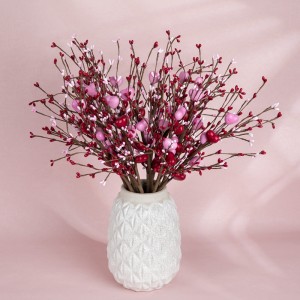 CL02001 Cabang Berry Cinta PE Dekorasi Bunga Buatan DIY untuk Dekorasi Pesta Pernikahan Rumah Acara Hari Valentine
