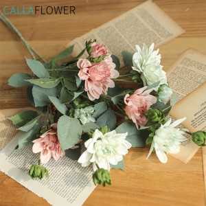 YC1020 Wholesale Wedding Bridal Artificial Silk Dahlia Flower Branch Stem Bouquet foar Decoration