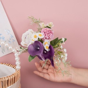 CF01216 홈 장식에 대 한 스테인레스 스틸 클립과 새로운 디자인 인공 꽃 꽃다발 로즈 칼라 릴리 데이지 무리