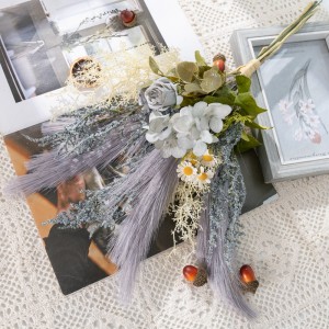 CF01325 Novi dolazak, šareni svileni veliki umjetni pampas, hortenzija, ruža, plastični snop trave i astilbe za vjenčanje Božić