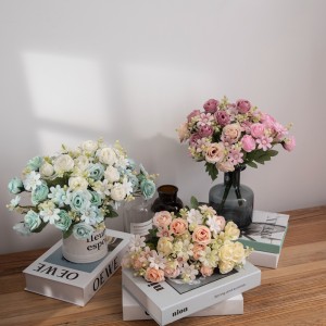 MW81110 Artificial Five-Headed Rose Bouquet Popular Wedding Centerpieces Decorative Flowers and Plants