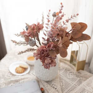 CF01025 Bouquet di fiori artificiali Ortensia Eucalipto Papavero Regalo di San Valentino di alta qualità