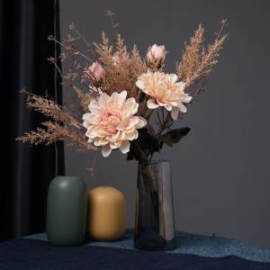 CF01128 Bouquet de Dahlia artificiel nouveau Design fleurs et plantes décoratives pics de noël