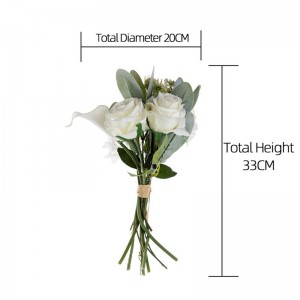 CF01200 Kënschtlech Rose Calla Lily Hydrangea Thorn Ball Bouquet Neien Design Vältesdag Kaddo