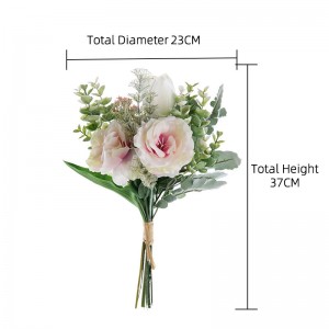 CF01144 Արհեստական ​​Կակաչ Eustoma Flower Bouquet Նոր դիզայն Վալենտինի օրվա նվեր Դեկորատիվ ծաղիկներ և բույսեր