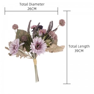 CF01013 কৃত্রিম ফুলের তোড়া Gerbera Dandelion Chrysanthemum জনপ্রিয় আলংকারিক ফুল