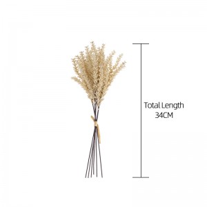 YC1091 Штучний пучок зерна, бежевий пластик, загальна висота 34 см. Декоративні квіти та рослини оптом