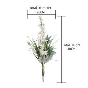 CF01230 New Arrival Modern Artificialis Silk Flower White Green Delphinium Sage Bouquet for Home Wedding Party Event Decoration