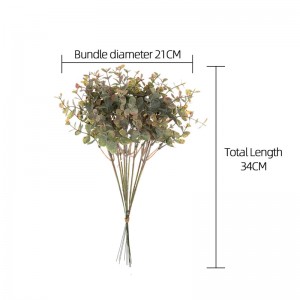 MW14001 Tufë eukaliptesh bimësh me gjelbërim artificial me shumicë artificiale me cilësi të lartë për dekorim tavoline dasme në ahengje në shtëpi të jashtme