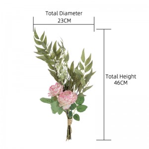 CF01235 Искусственный цветок Розовая роза Букет из бамбуковых листьев для свадьбы, дома, отеля, вечеринки, украшения сада
