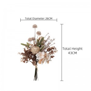 CF01129 Dirbtinių rožių kiaulpienių puokštė Populiarios nuotakos puokštės dekoratyvinės gėlės ir augalai