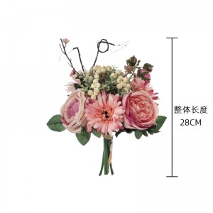 GF15471 műselyem rózsák Gerbera köteg virágspray otthoni dekorációhoz