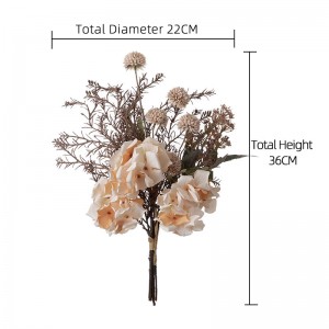 CF01006 Artipisyal nga Dandelion Hydrangea Bouquet Bag-ong Disenyo nga Dekorasyon nga Bulak ug Tanum