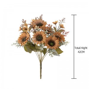 CL06001 Artipisyal na Bouquet ng Bulaklak Sunflower Chrysanthemum Gerbera Fall Party Home Decor Faux Flower Dekorasyon
