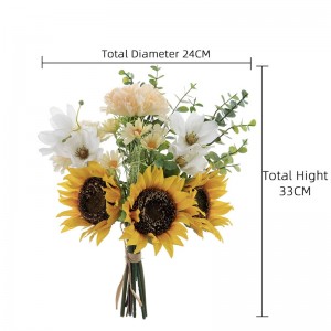 CF01292 دسته گل میخک مصنوعی کیهان آفتابگردان برای عروسی دسته گل های مرکزی دکوراسیون منزل