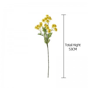 MW66001 លក់ដុំ 53cm ក្រណាត់មើលទៅពិតប្រាកដពណ៌លឿង Fauxing តុបតែង Gerbera Daisy សូត្រ Chrysanthemum សម្រាប់ការតុបតែងអាពាហ៍ពិពាហ៍