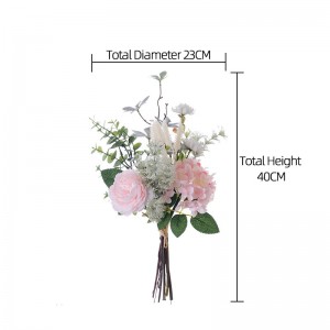 CF01303 قیمت زیبای پارچه مصنوعی هیدرانسیا پلاستیکی اکالیپتوس ابریشم گل صد تومانی گل داوودی سفید برای عروسی خانگی
