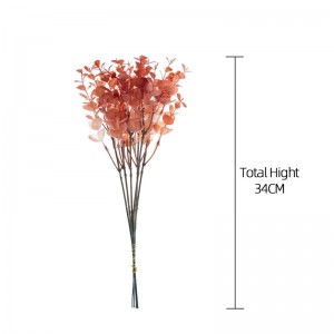 YC1059-6 Kunstig blomst Plast Pink Rød Eucalyptus Lille buket Arrangement Bryllupsfest Påske Forår Indretning af hjemmekontor
