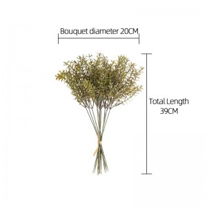 DY1-6233 ახალი დიზაინის ხელოვნური ყვავილის მცენარე პლასტიკური მწვანე ძირტკბილას მტევანი გარე ინტერიერის დეკორაციისთვის