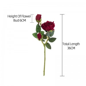 MW03335 ดอกไม้ประดิษฐ์งานแต่งงานตกแต่งก้านยาวสเปรย์กุหลาบที่เก็บรักษาไว้พร้อมดอกตูม