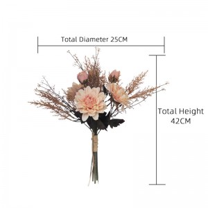 CF01128 कृत्रिम डहलिया पुष्पगुच्छ नवीन डिझाइन सजावटीची फुले आणि वनस्पती ख्रिसमस निवडी