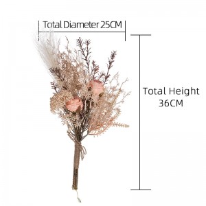 CF01167 Artificial Rose Pampas Bouquet New Design Valentine’s Day gift Decorative Flowers and Plants
