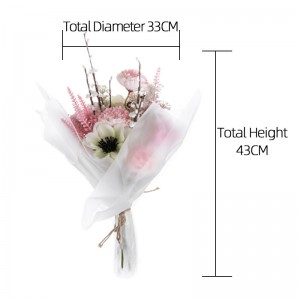 CF01171 Вештачки Камелија Каранфил Букет Лотус Нов дизајн Свилени цвеќиња Подарок за Денот на мајката