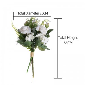 CF01180 Rosa artificial Hortensia ramo de crisantemo salvaxe Centros de mesa de boda de novo deseño