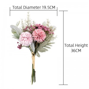 CF01063 Kënschtlech Dandelion Dahlia Gypsophila Bouquet Neien Design Dekorative Blummen a Planzen