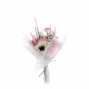 CF01171 Artificial Camellia Carnation Lotus Bouquet រចនាថ្មី ផ្កាសូត្រ អំណោយថ្ងៃបុណ្យម្ដាយ