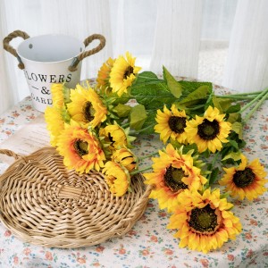 MW68111 Artificial Sunflower kayan ado faux tsari na kwandon wucin gadi don Ado na waje na Ofishin Gida