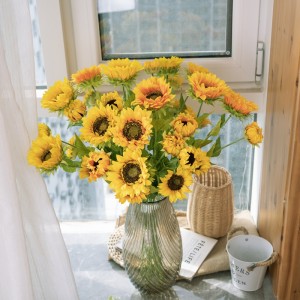 MW68111 Artificial Sunflower decoration faux arrangement artificial basket flower For Home Office Outdoor Decoration